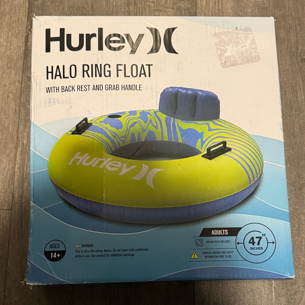 Hurley Halo Ring Float - Vibrant Yellow and Blue